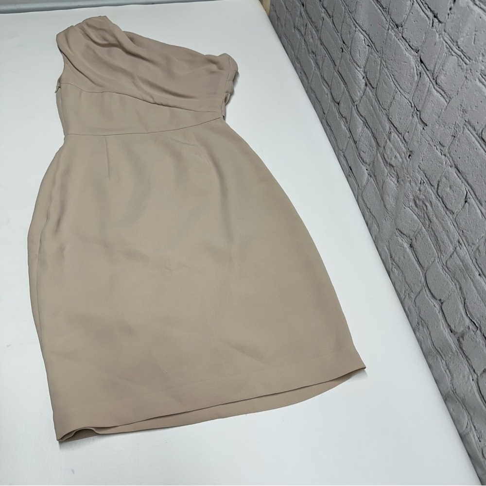 MaxMara One-Shoulder Beige Dress size 4 silk - Picture 2 of 10